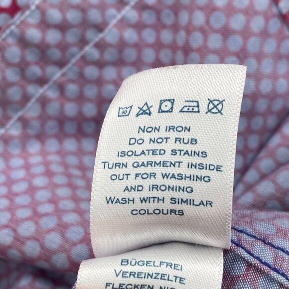 Charles Tyrwhitt Long Sleeve Polka Dot Button Down Shirt Men’s Size XL - Picture 6 of 8